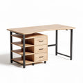 Bureau en bois clair avec tiroirs et étagères dimensions 120 x 60 x 75cm