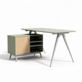 Bureau moderne en bois avec rangement couleur vert et dimensions 160 x 80 x 75cm