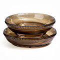 Assiettes en verre transparent fumé pour service de table 30 x 30 x 5cm