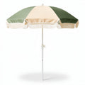 Parasol de jardin en polyester avec franges vert et beige 180 x 180 x 250cm