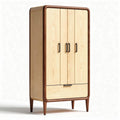 Armoire en bois de bambou avec design chevron 80 x 40 x 180cm