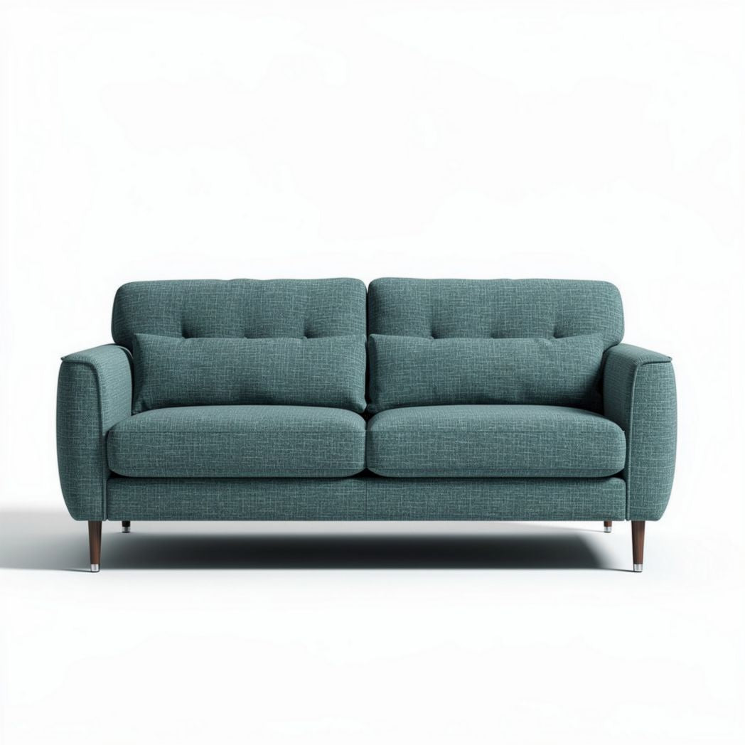 Canapé en tissu bleu canard 180 x 90 x 85 cm avec pieds en métal